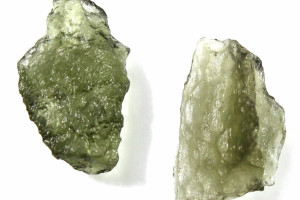 Moldavites, 2 pieces, total  0.87 grams, natural Czech moldavites from locality Chlum