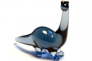 Blue dinosaur - glass animal / figurine, made in Czech Republic, quality handwork