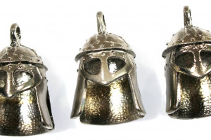 Knight's helmet - pewter pendant, quality Czech handmade, tin alloy, original beautiful gift