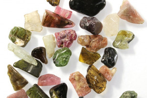 Tourmaline - polished crystals, Brazil, 8 grams, 6x5x3 to 13x8x5 mm, rubelite, schorl, verdelite, indigolite, dravite, price for 29 pieces