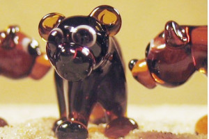 Bear - glass animal / figurine, made in Czech Republic, quality handwork / no.236