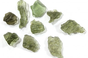 Moldavites, 9 pieces, total  3.16 grams, natural Czech moldavites from locality Chlum