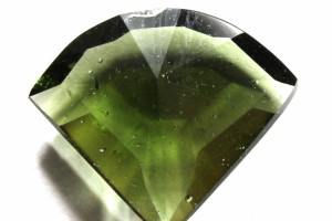 Faceted moldavite, 3.95 carats, natural Czech moldavite