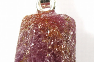 Pendant with ruby crystal, Africa, silver eyelet - Ag 925/1000